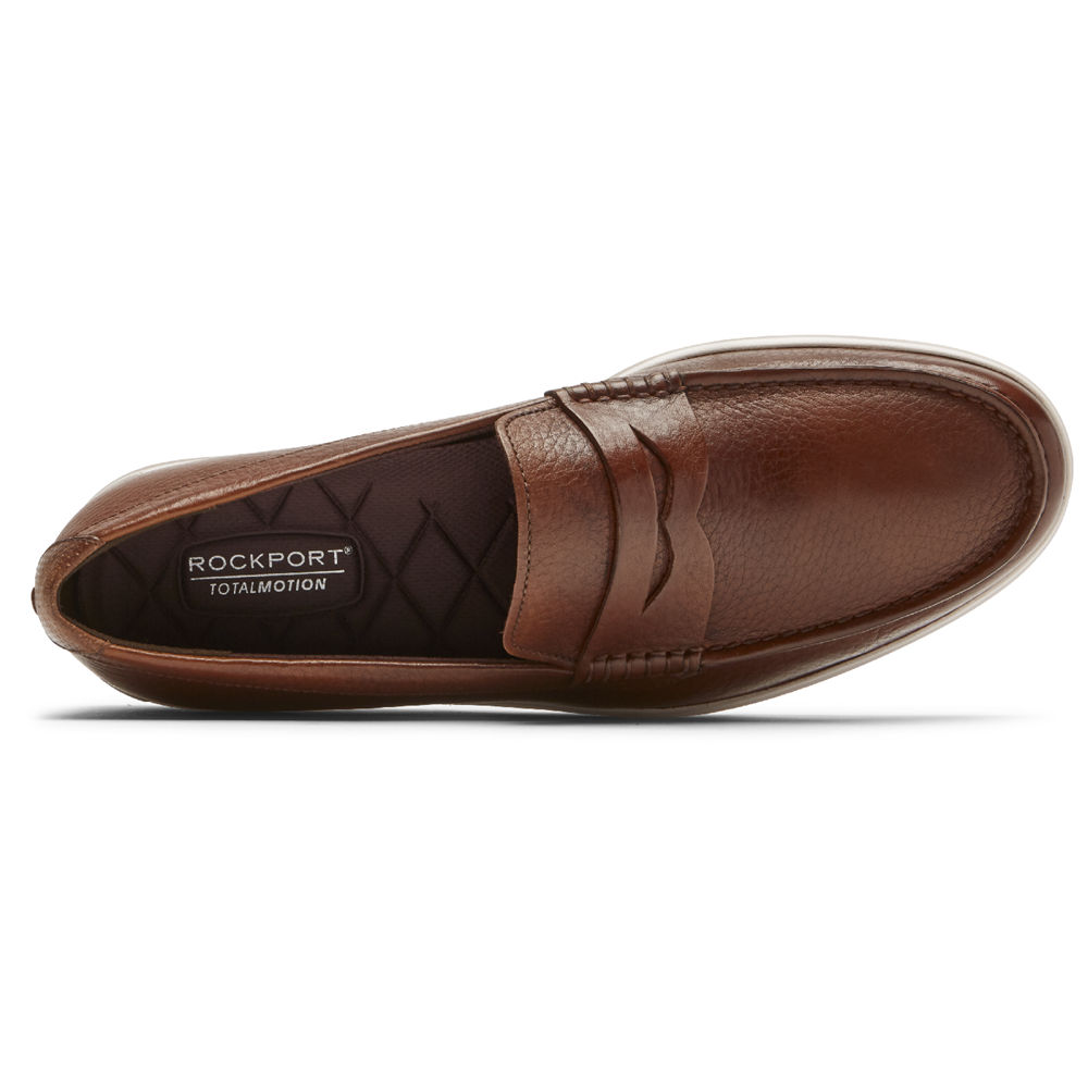 Rockport Mens Loafers Brown - Total Motion Lite Penny - UK 745-PBRCDN